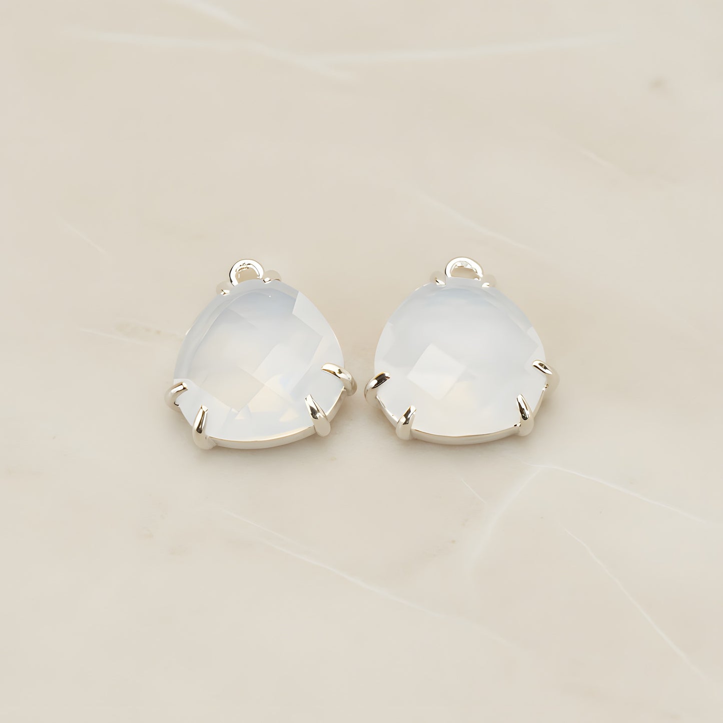 Rounded Triangle Framed Glass Pendant, 2 Pc (FS.253)