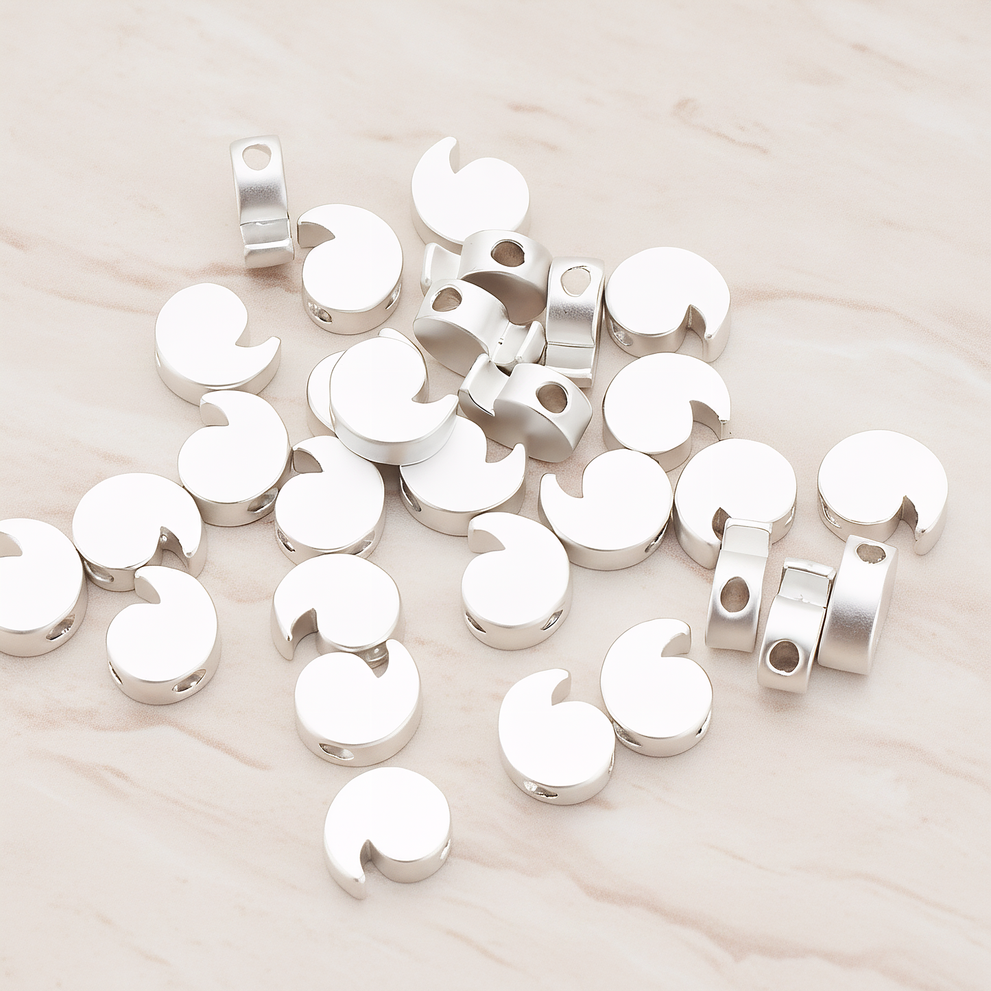 3D Initials Pendant, 2 Pc on warm marble background (PD.198)