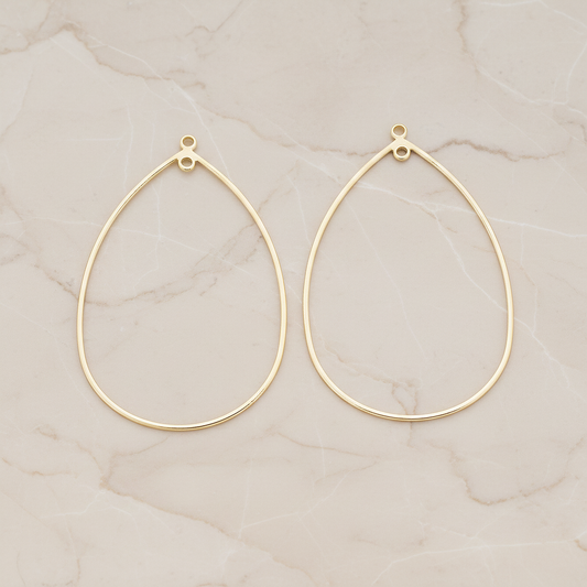 Large Rope Teardrop Pendant, 2 Pc on warm marble background (PD.521-02)