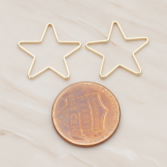 18mm Star Link Pendant, 4 Pc on warm marble background (PD.1008-02)