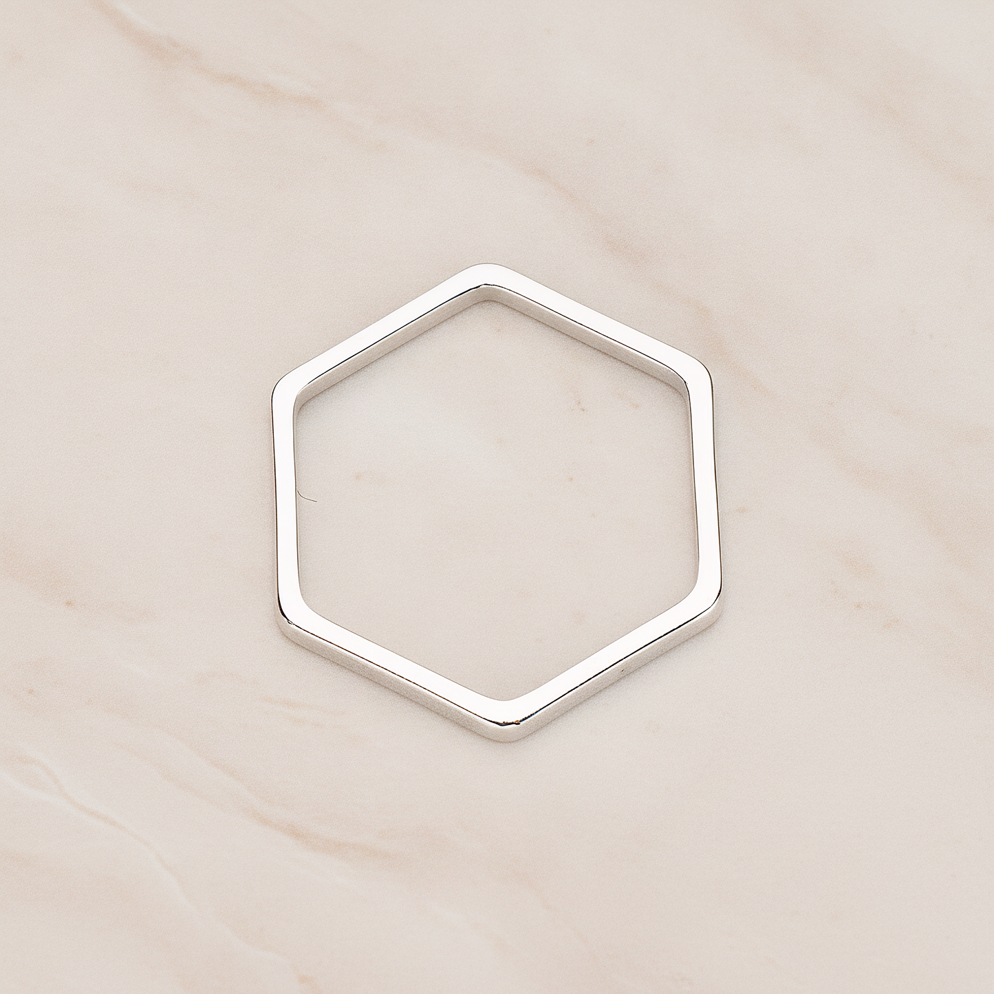18mm Hexagon Link Pendant, 2 Pc on warm marble background (PD.1010-02)