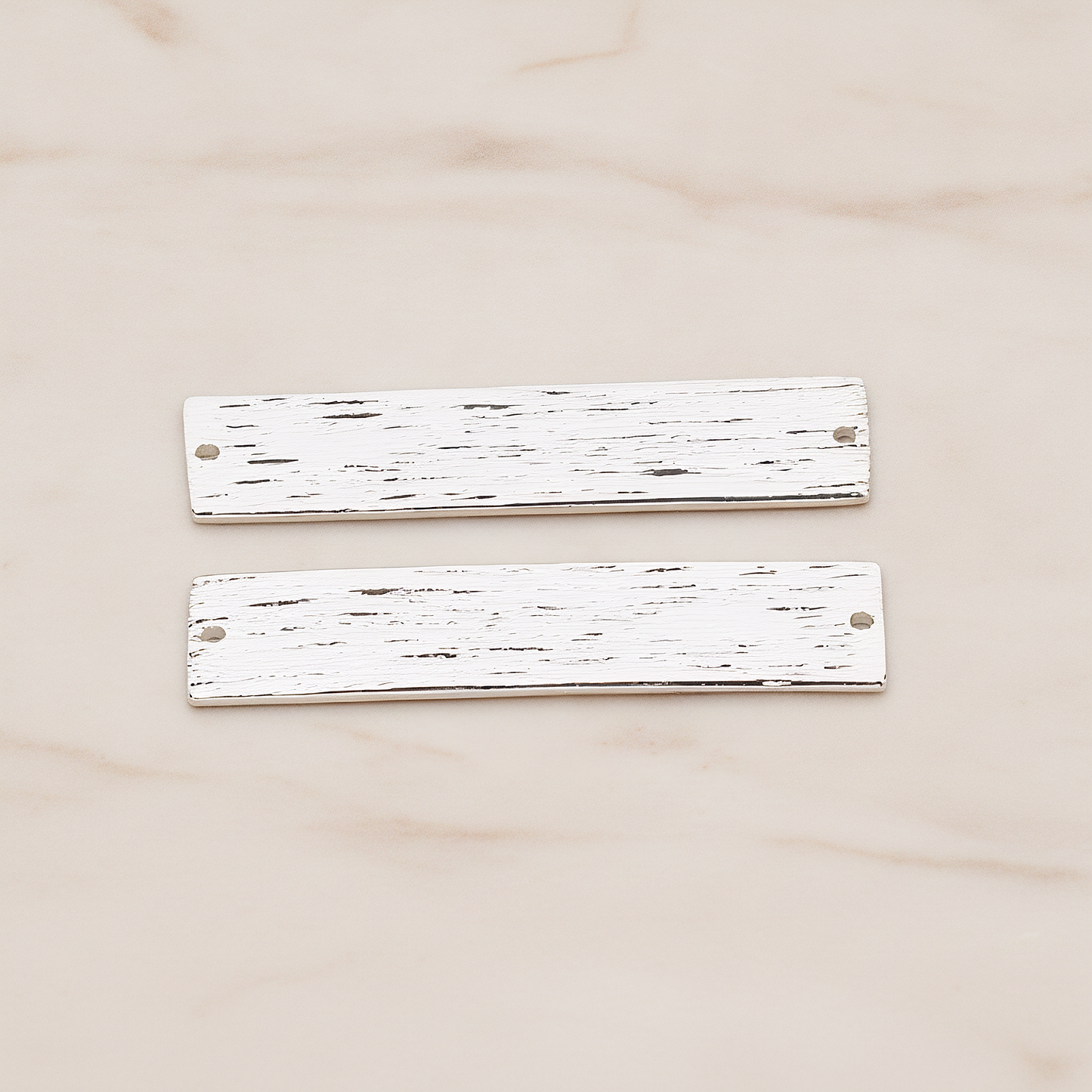 Brushed Rectangle Bar Pendant, 2 Pc on warm marble background (PD.1045)