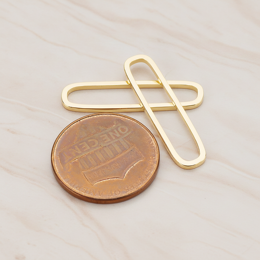 Rounded Rectangle Link Pendant, 4 Pc on warm marble background (PD.1059)