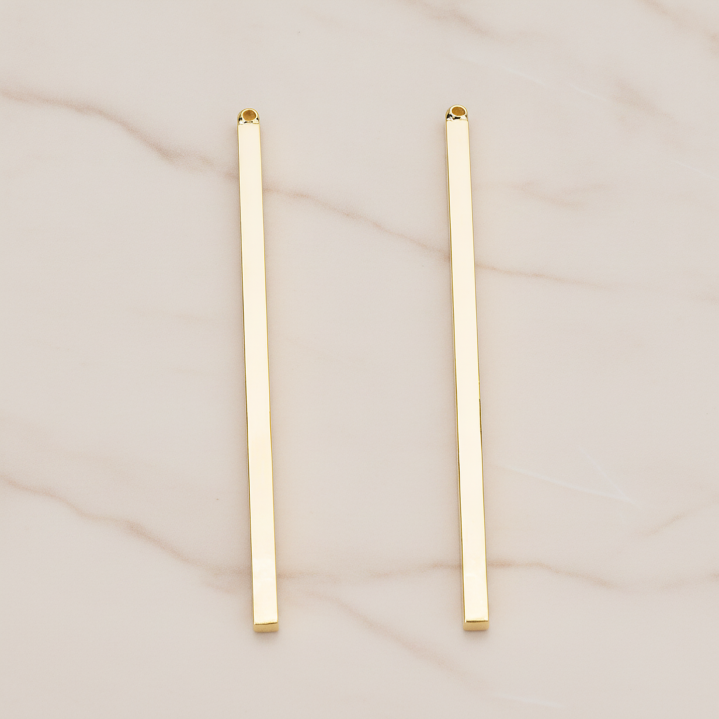 Square Cube Large Bar Stick Pendant, 2 Pc on warm marble background (PD.1062-03)