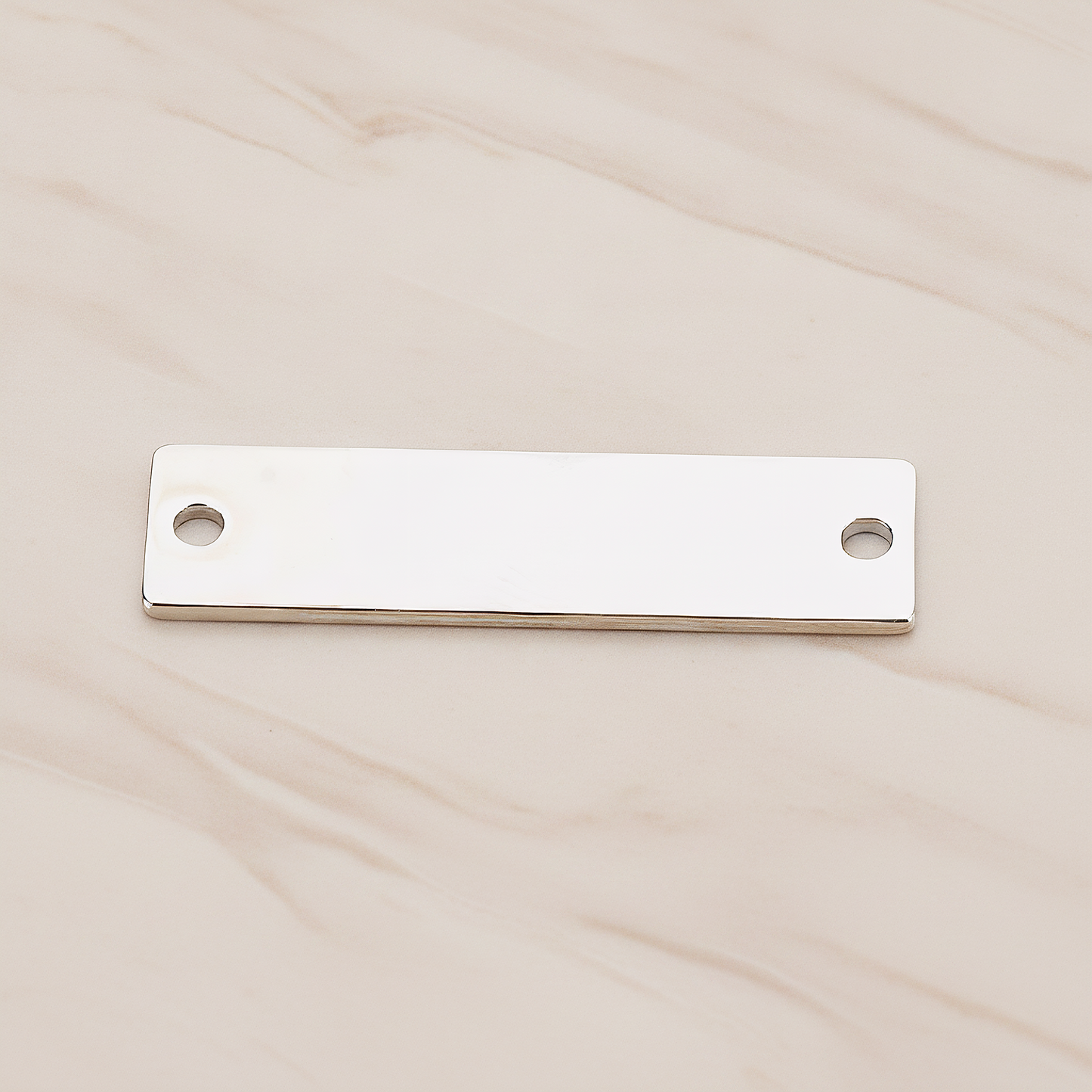 Simple Flat Rectangle Bar Connector, 2 Pc on warm marble background (PD.1063-03)