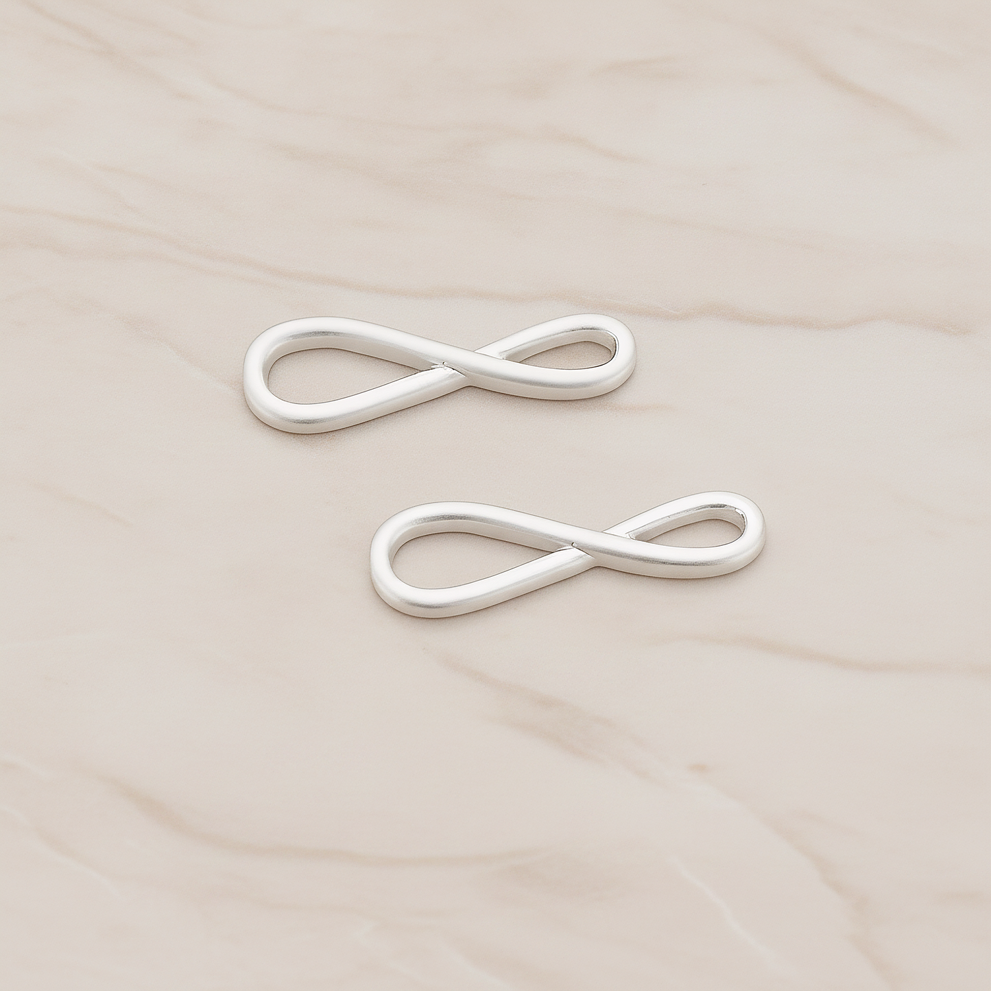 Simple Infinity Pendant, 2 Pc on warm marble background (PD.1108)