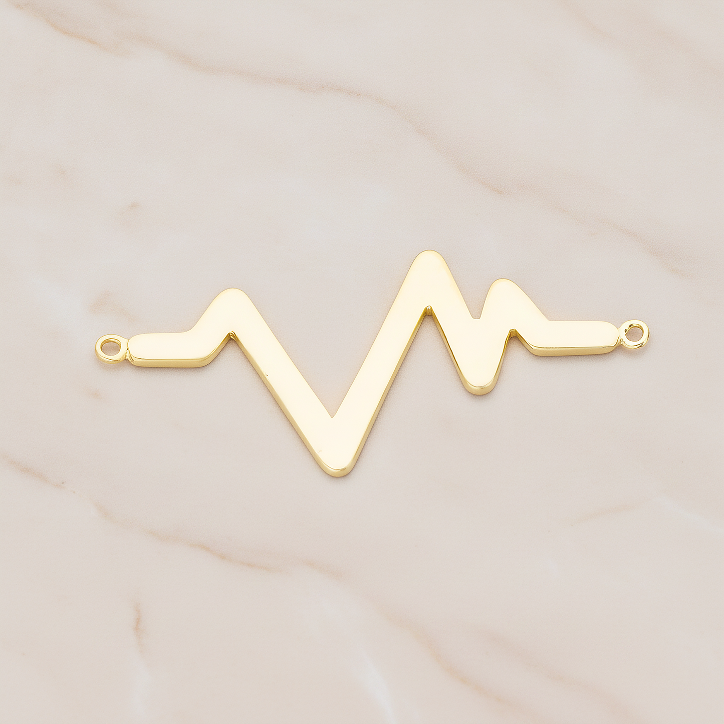 Heartbeat Beep Effect Shaped Ver.2 Pendant, 2 Pc on warm marble background (PD.1139)