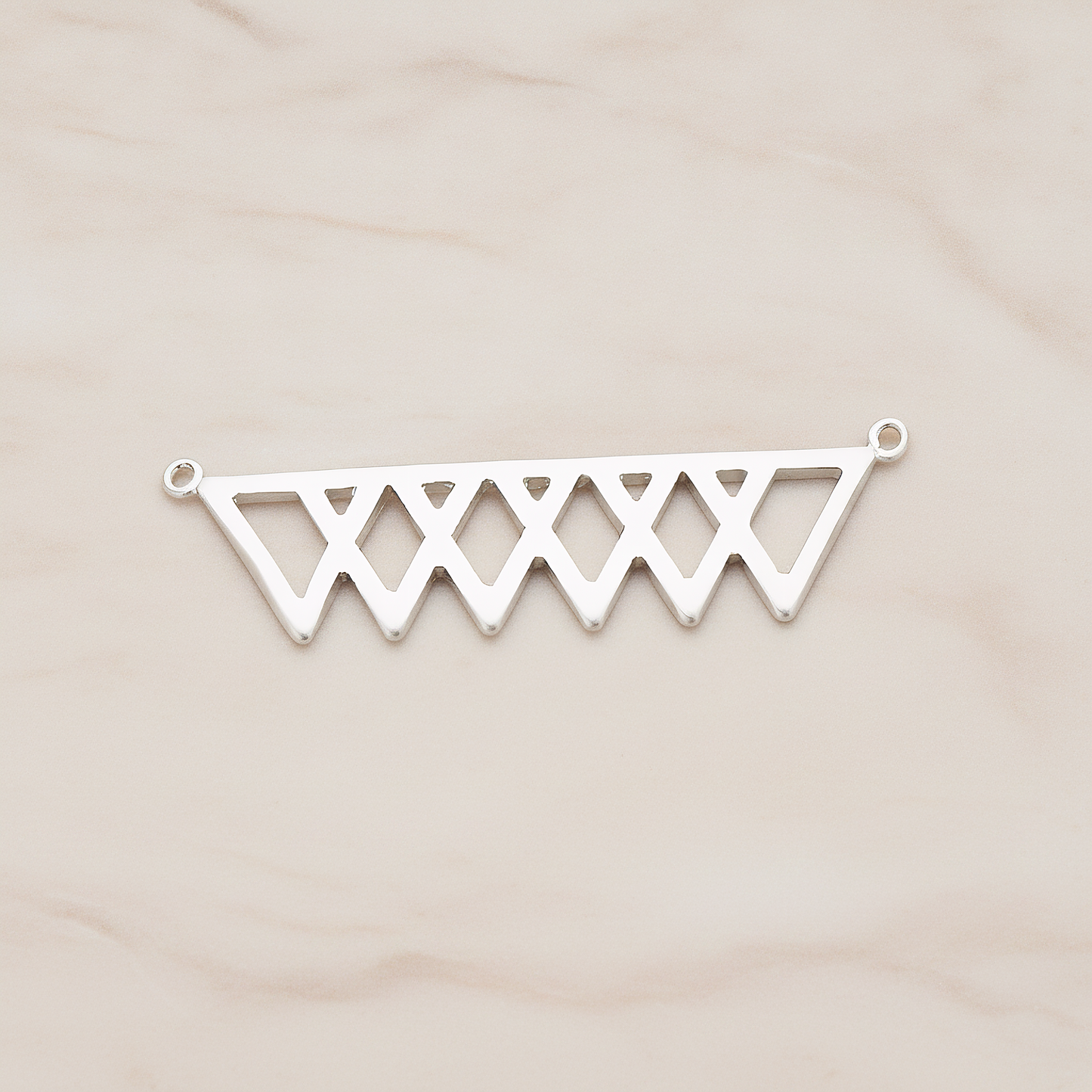 Party Flag Shaped Multi Triangle Ver.1 Pendant, 2 Pc on warm marble background (PD.1144)