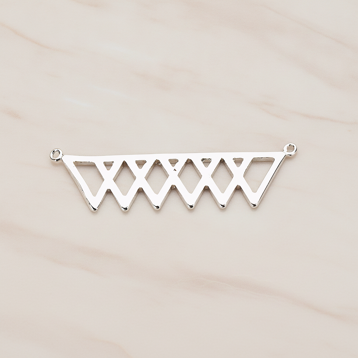 Party Flag Shaped Multi Triangle Ver.1 Pendant, 2 Pc on warm marble background (PD.1144)