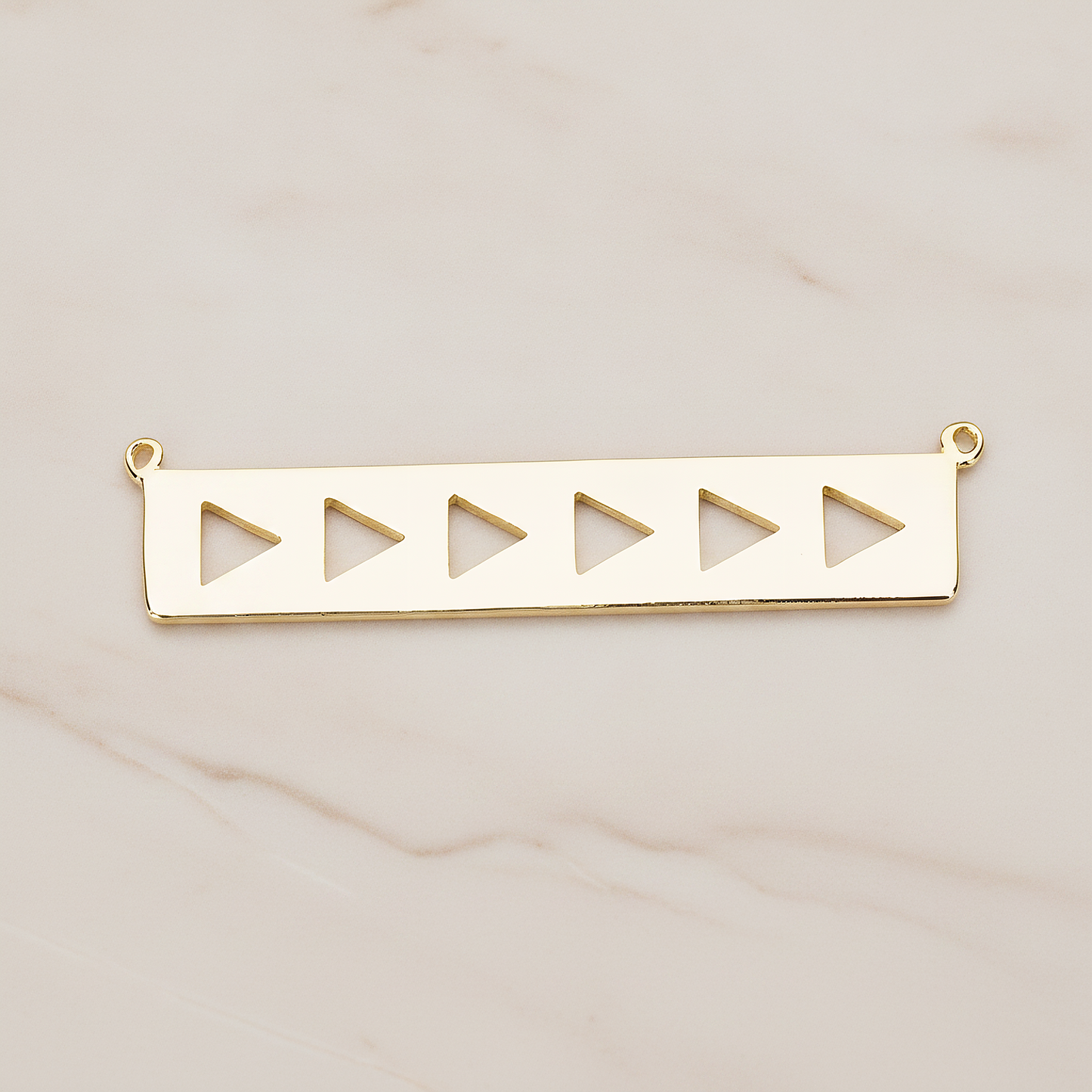 Geometric Triangle Bar Pendant, 2 Pc on warm marble background (PD.1148)