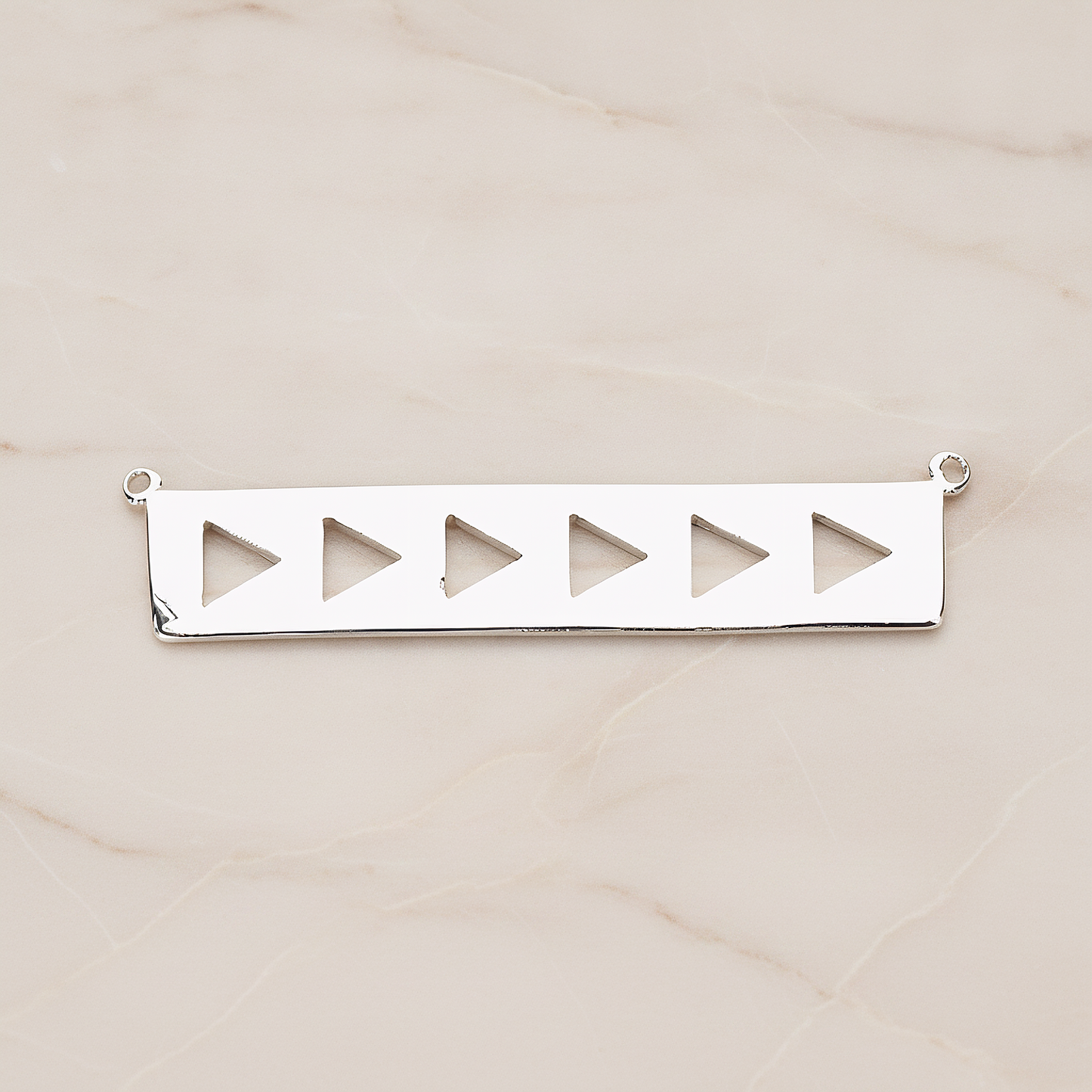 Geometric Triangle Bar Pendant, 2 Pc on warm marble background (PD.1148)