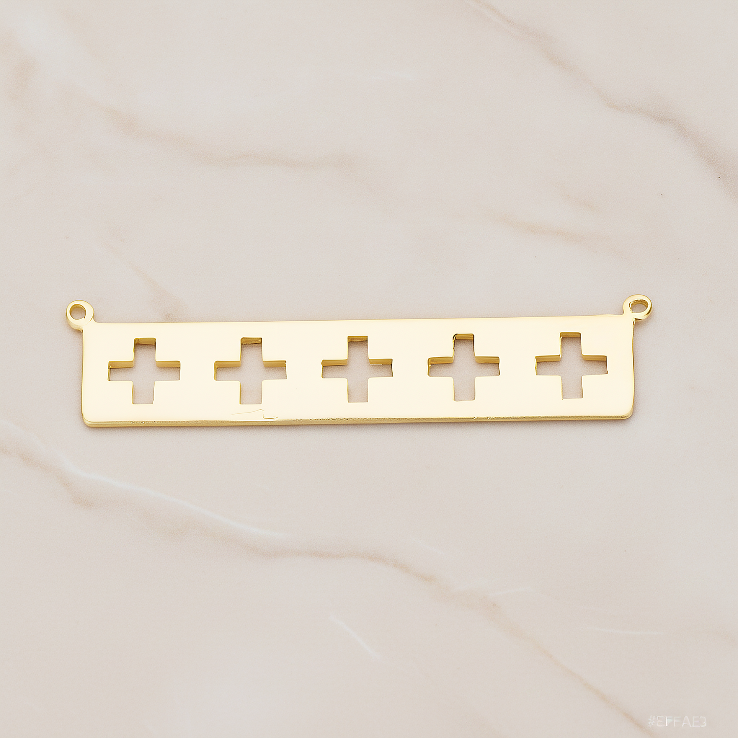 Geometric Cross Bar Pendant, 2 Pc on warm marble background (PD.1149)