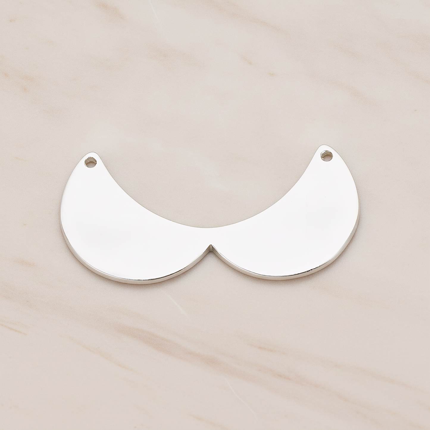 Baby Bib Pendant, 2 Pc on warm marble background (PD.1152)