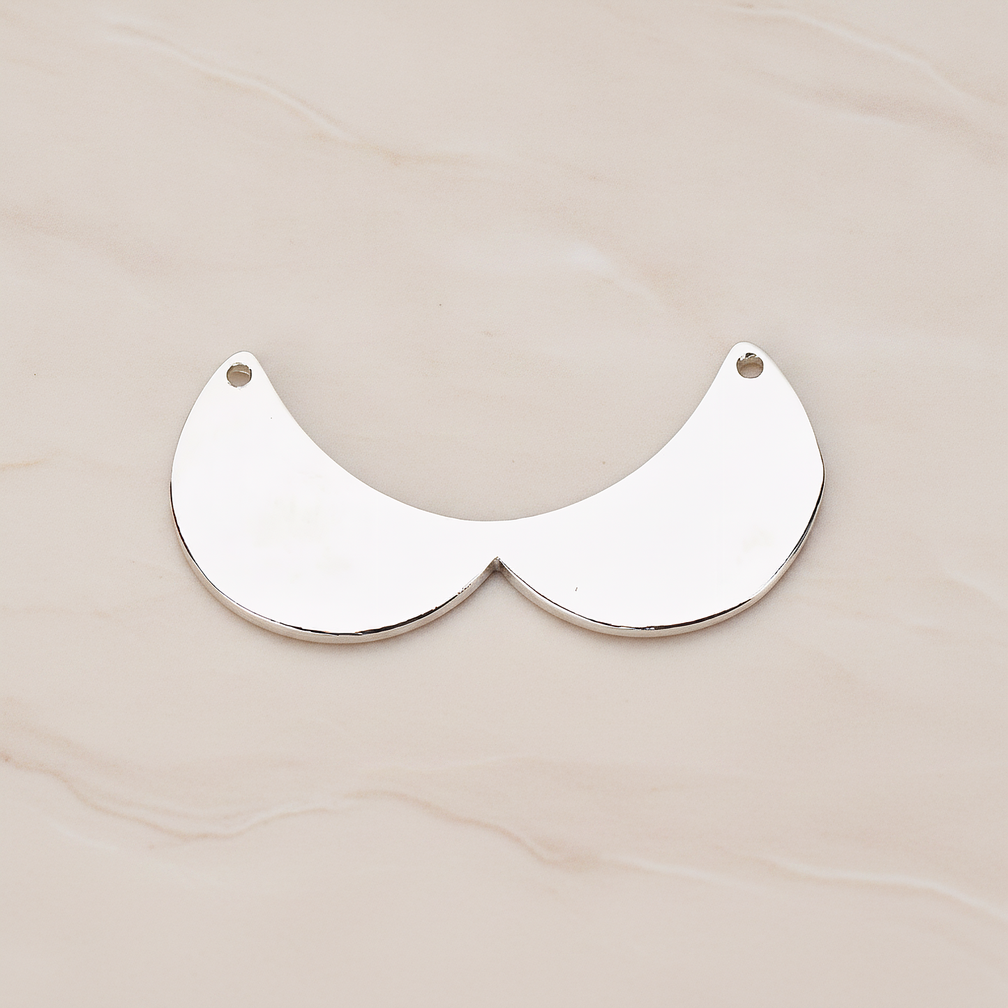 Baby Bib Pendant, 2 Pc on warm marble background (PD.1152)
