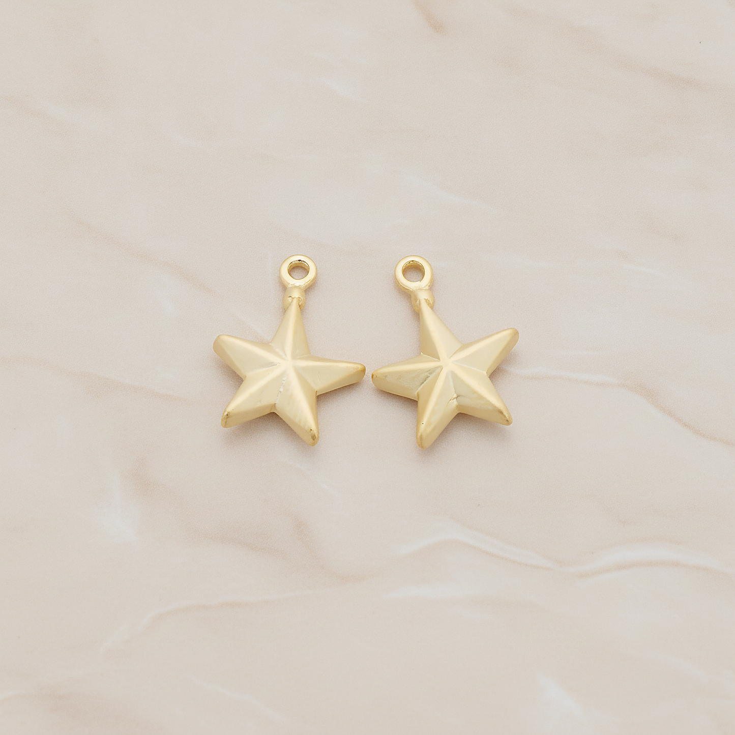 X-MAS Tree Ornament Star Pendant, 2 Pc on warm marble background (PD.1178)