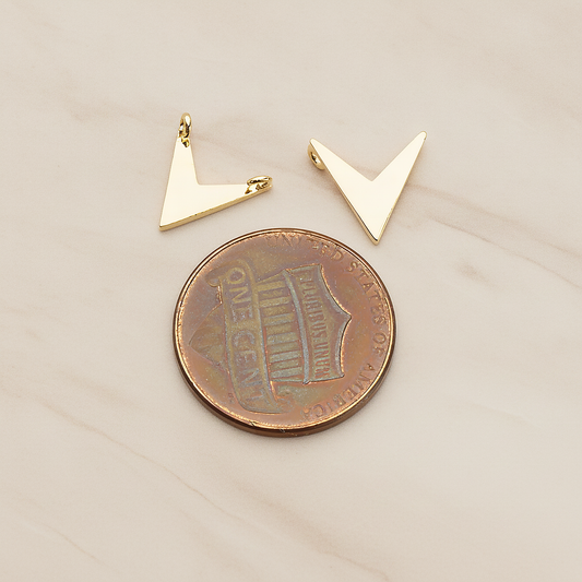 Mini V Shaped Pendant, 2 Pc on warm marble background (PD.1243)