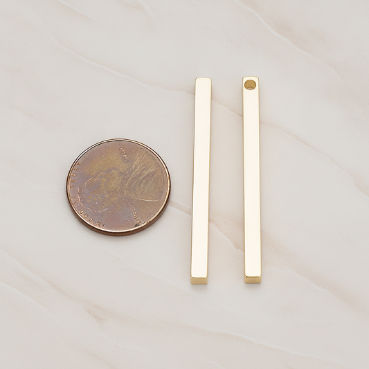 Simple Cube Bar Pendant, 2Pc on warm marble background (PD.1298)