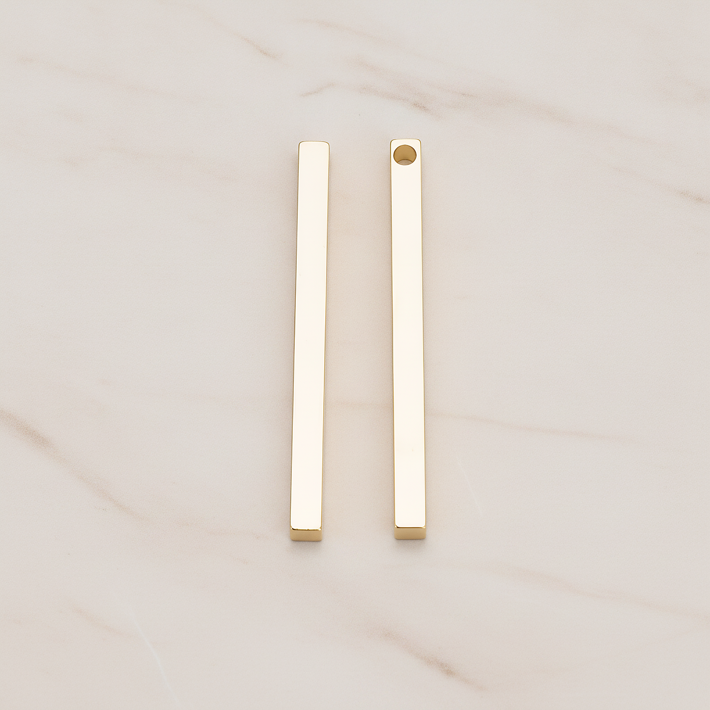 Simple Cube Bar Pendant, 2Pc on warm marble background (PD.1298)
