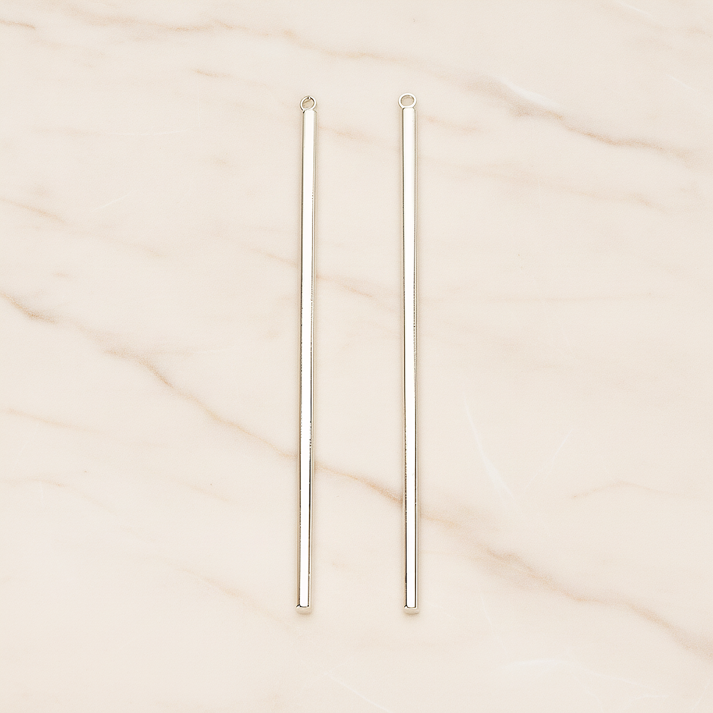 62mm Round Tube Vertical Bar Pendant, 2 Pc on warm marble background (PD.1432-02)