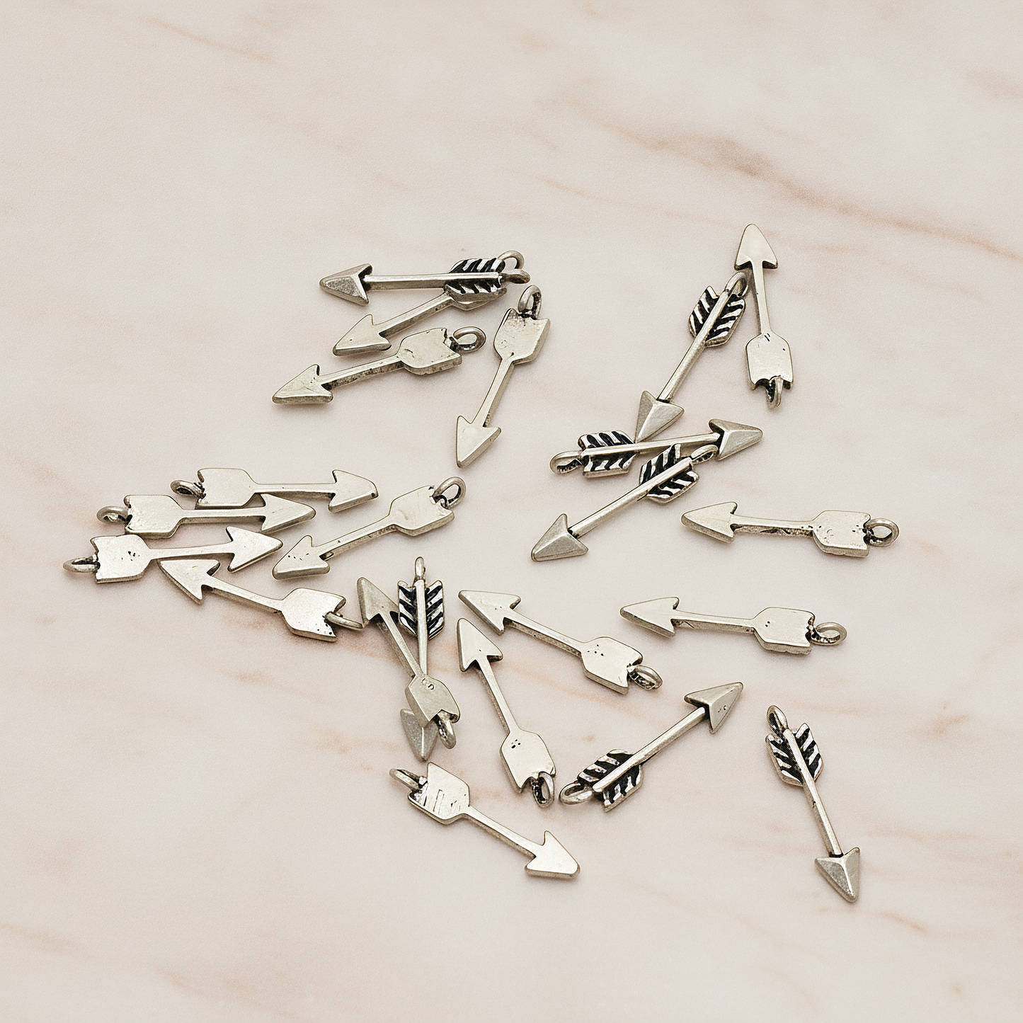 Simple Small Arrow Pendant, 2 Pc on warm marble background (PD.1449)