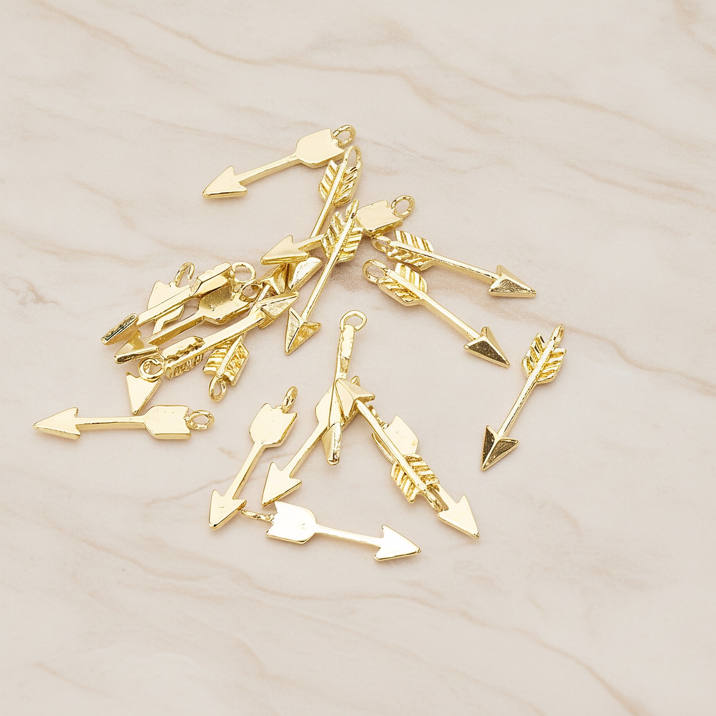 Simple Small Arrow Pendant, 2 Pc on warm marble background (PD.1449)