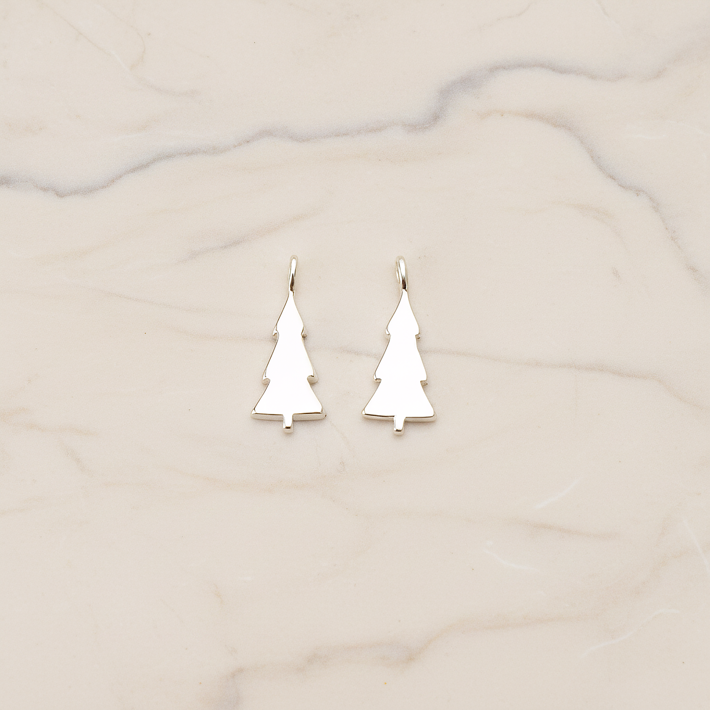 Pine Tree Pendant, 2 Pc on warm marble background (PD.1647)