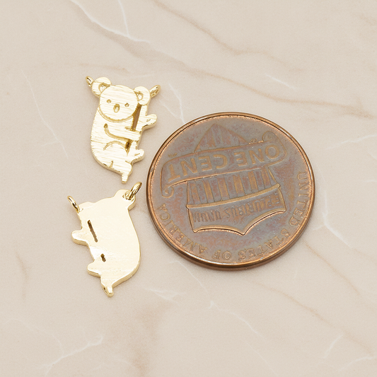 Baby Koala on Tree Branch Pendant, 2Pc on warm marble background (PD.1764)
