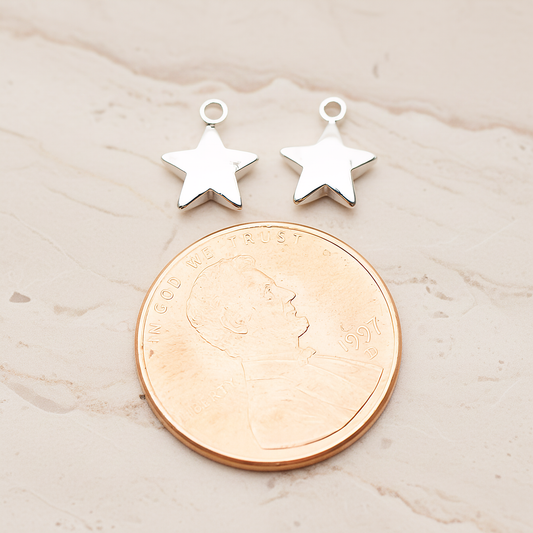 Small Star Char Pendant, 2 Pc on warm marble background (PD.1781)