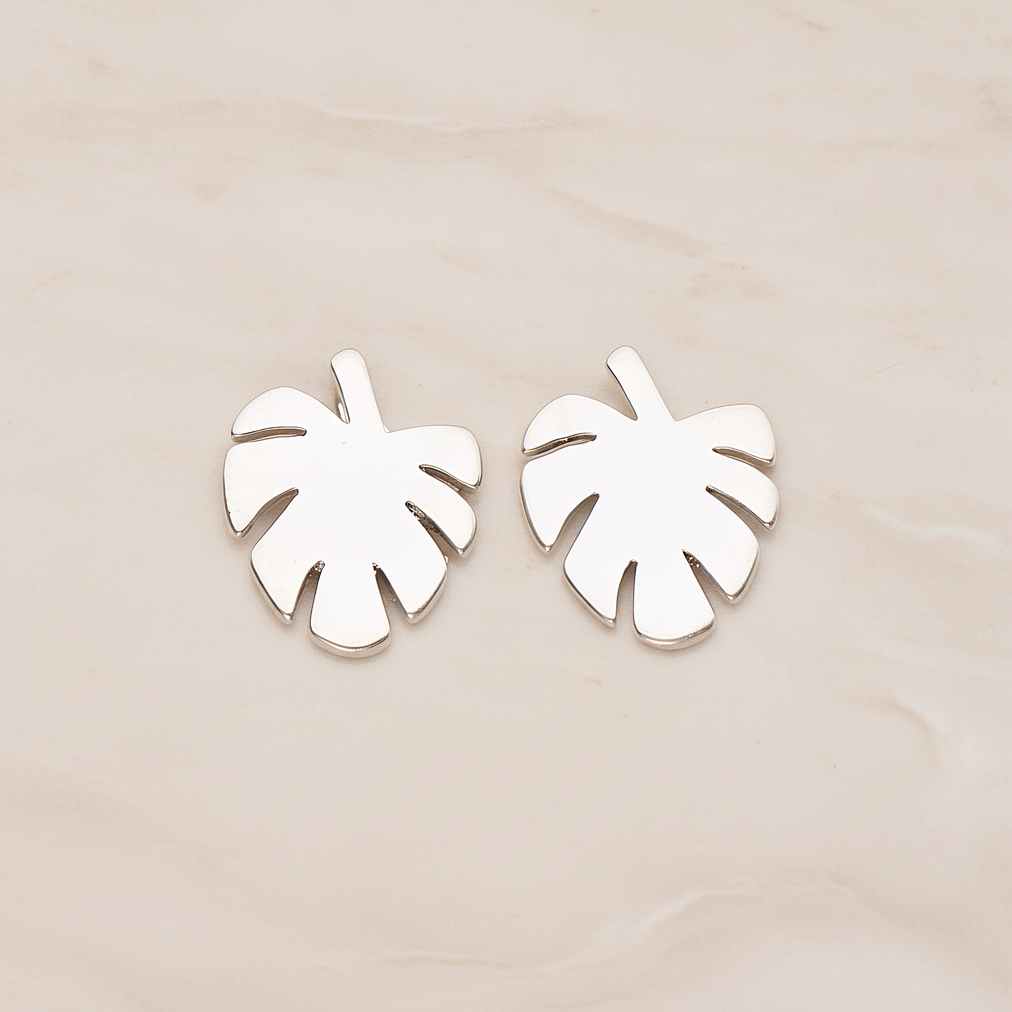 Monstera Leaf Pendant, 2 Pc on warm marble background (PD.1807)