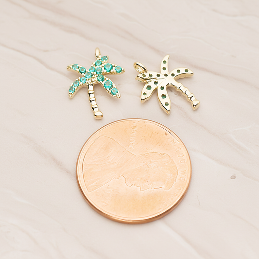Cubic Coconut Palm Pendant, 2 Pc on warm marble background (PD.1809)
