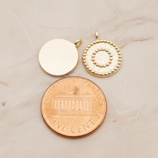 Double Lace Round Pendant, 2 Pc on warm marble background (PD.1882)