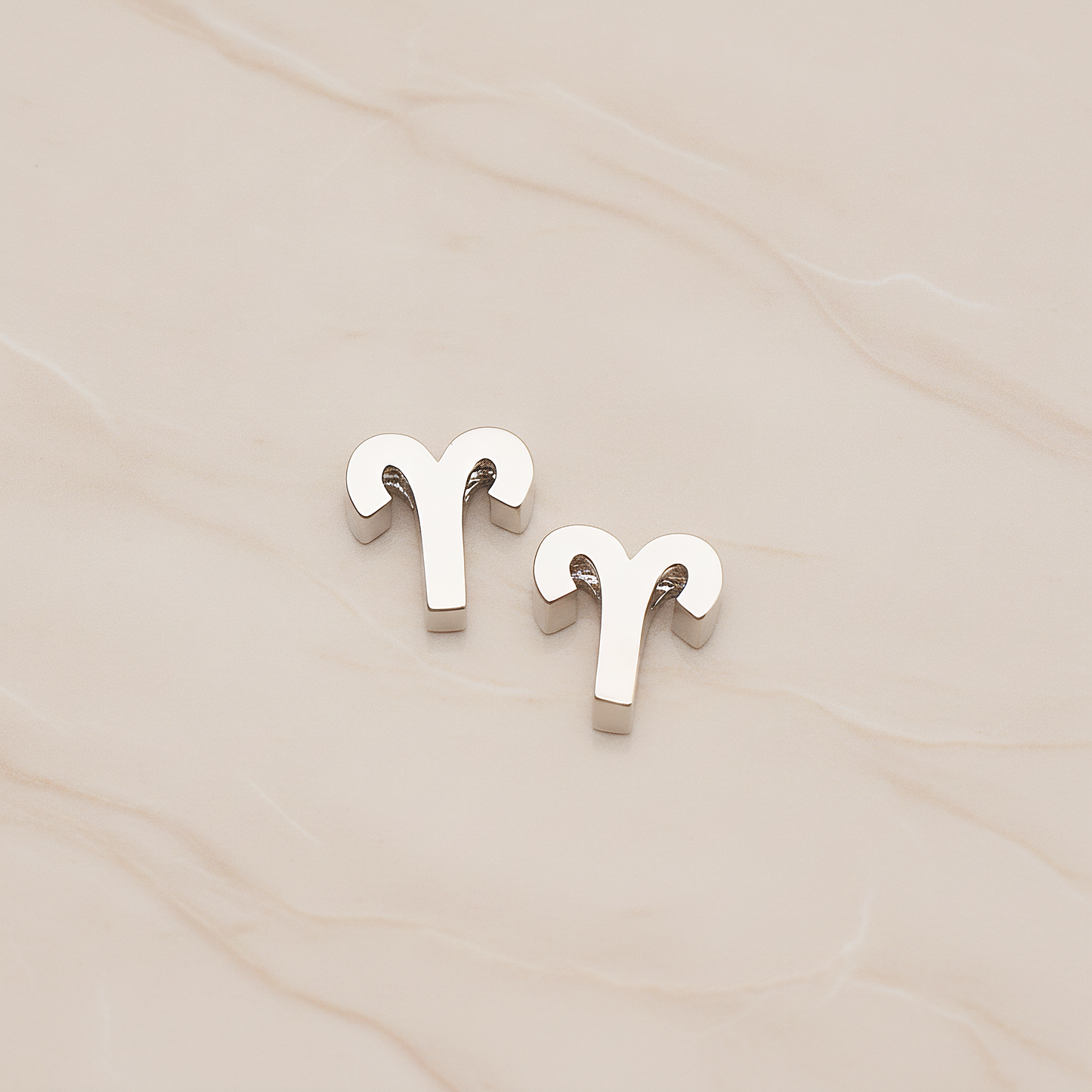 Zodiac Sign Pisces Bead Pendant, 2 Pc on warm marble background (PD.1895)