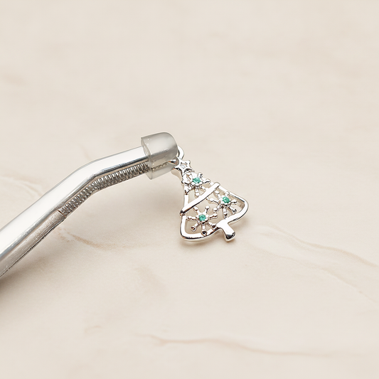 Christmas Tree Ver.2 Pendant, 2 Pc on warm marble background (PD.1948)
