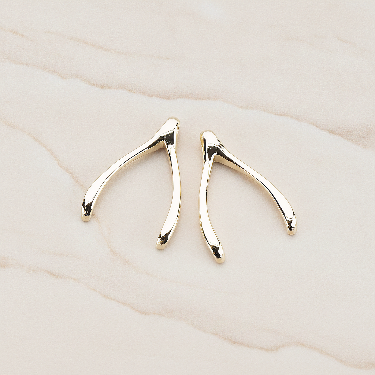 LARGE Wishbone Pendant, 2 Pc on warm marble background (PD.205-02)