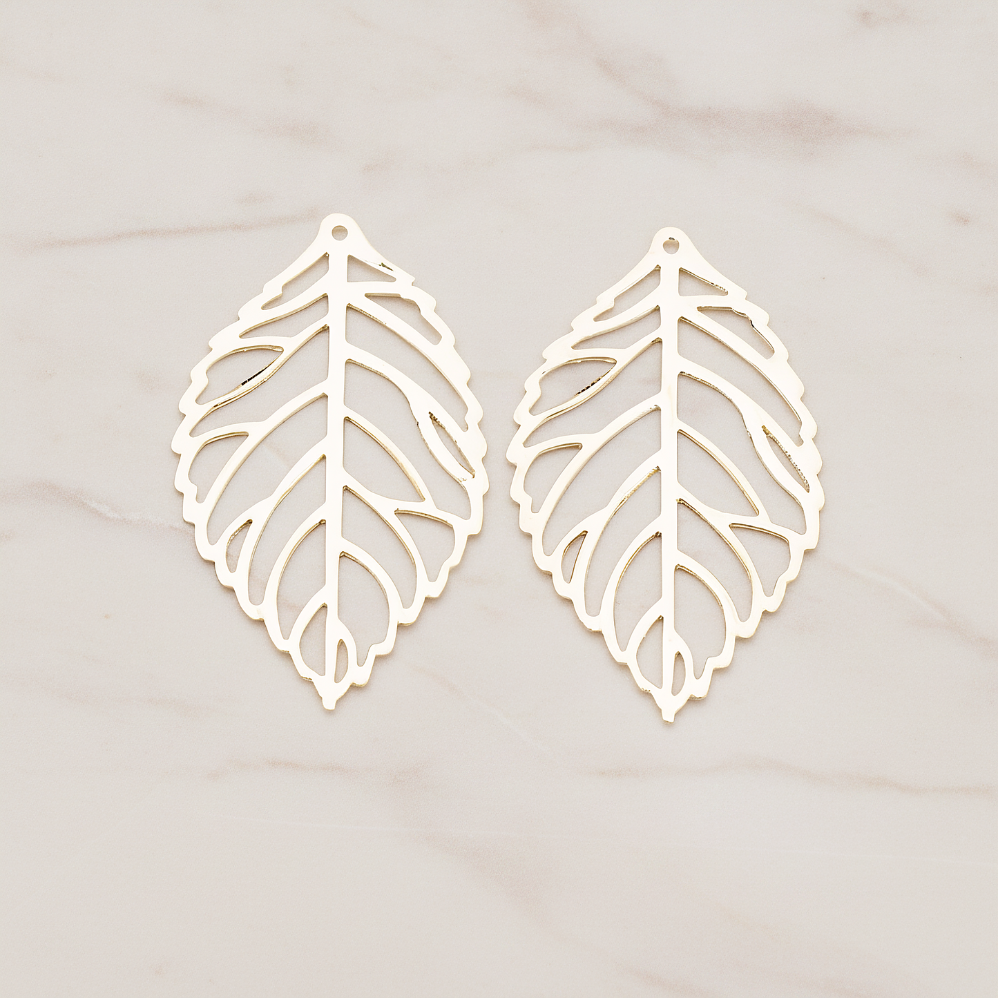 MEDIUM Leaf Pendant, 4 Pc on warm marble background (PD.210-02)