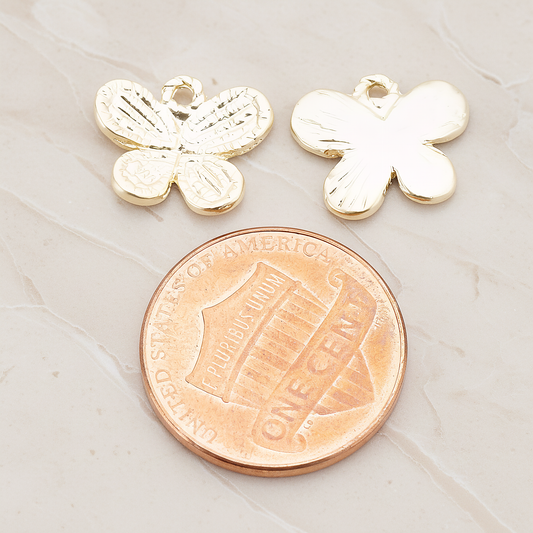 Four Petals Small Butterfly Shaped Pendant, 2 Pc on warm marble background (PD.379-02)