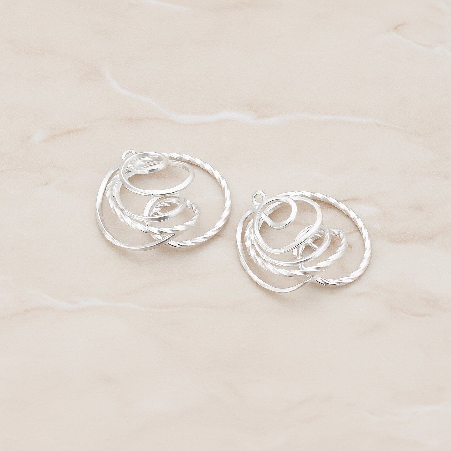 Twisted Wire Pendant, 2 Pc on warm marble background (PD.436)