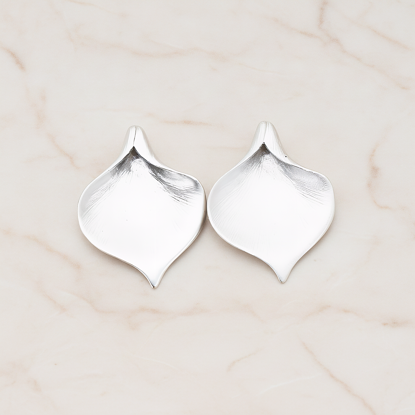 Wide Large Calla Flower Pendant, 2 Pc on warm marble background (PD.455-02)