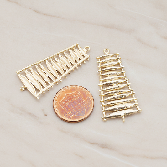 Ladder Connector Pendant, 2 Pc on warm marble background (PD.495)