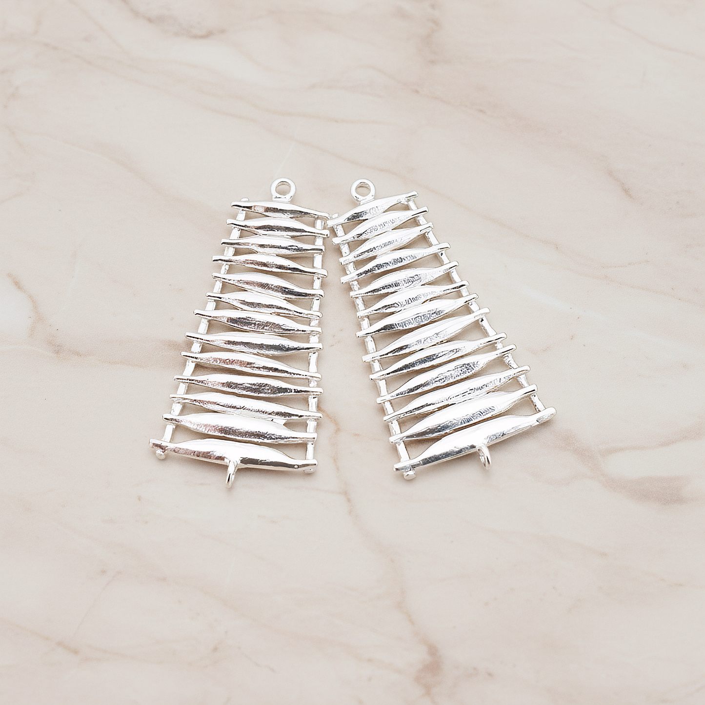 Ladder Connector Pendant, 2 Pc on warm marble background (PD.495)