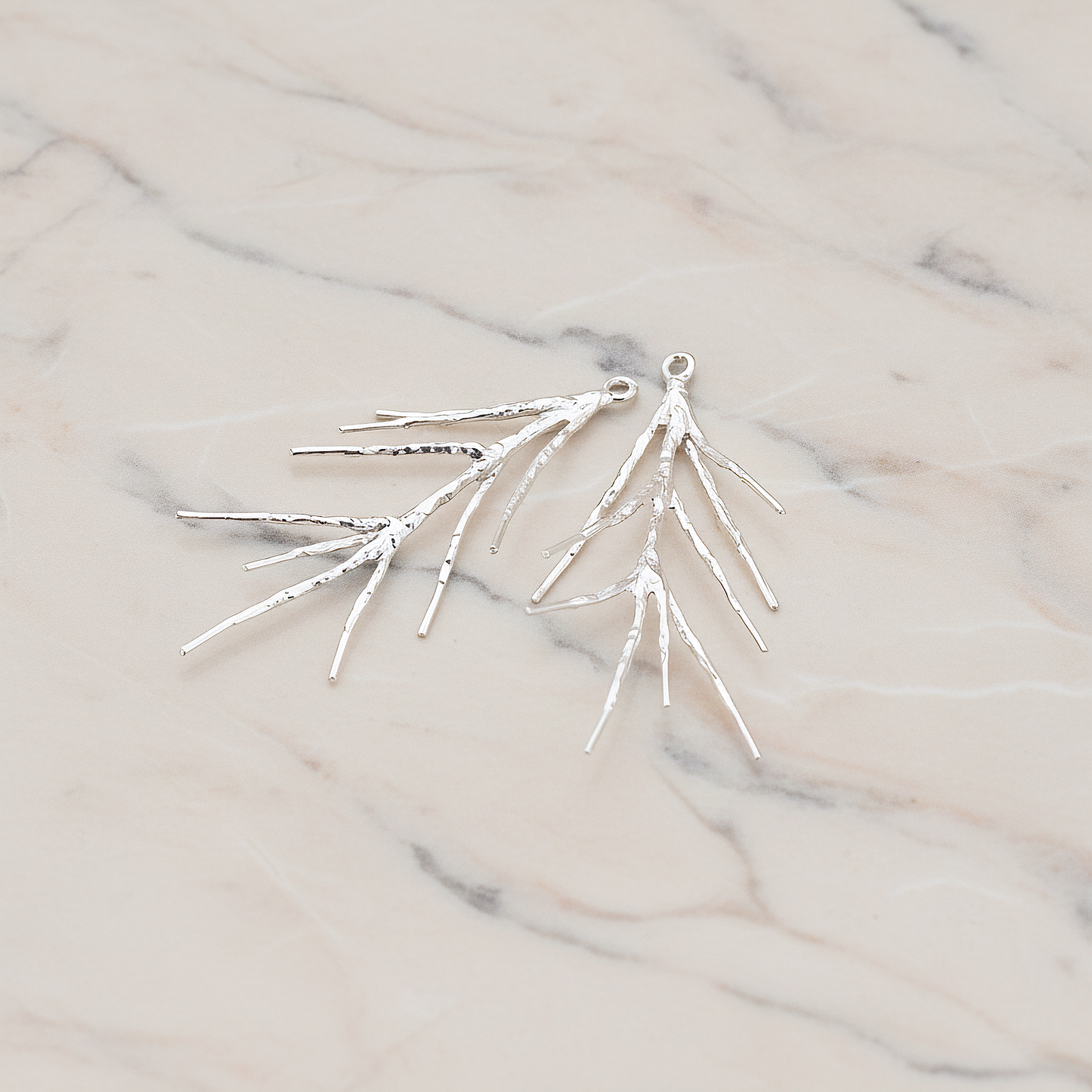 Pine Branch Pendant, 2 Pc on warm marble background (PD.498)