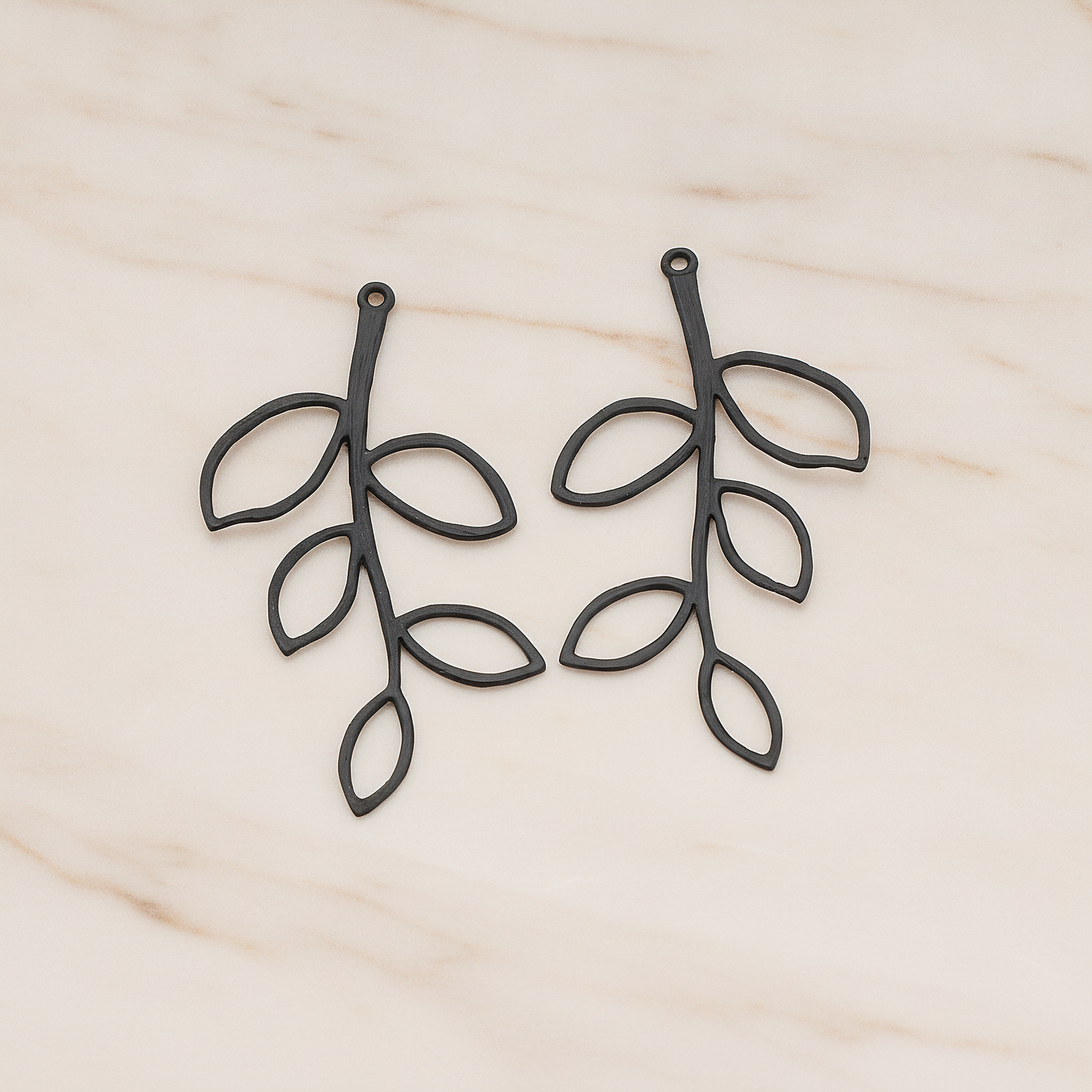 Large Twig Charm Pendant, 2 Pc on warm marble background (PD.505-02)
