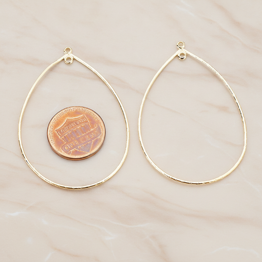 Small Rope Teardrop Pendant, 2 Pc on warm marble background (PD.521-01)