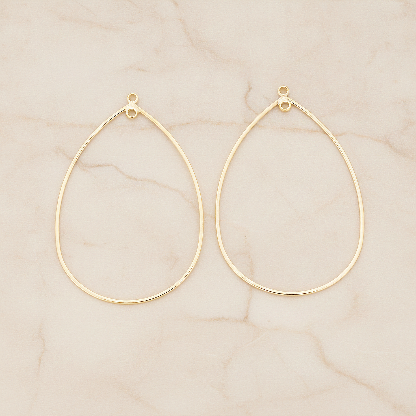 Small Rope Teardrop Pendant, 2 Pc on warm marble background (PD.521-01)