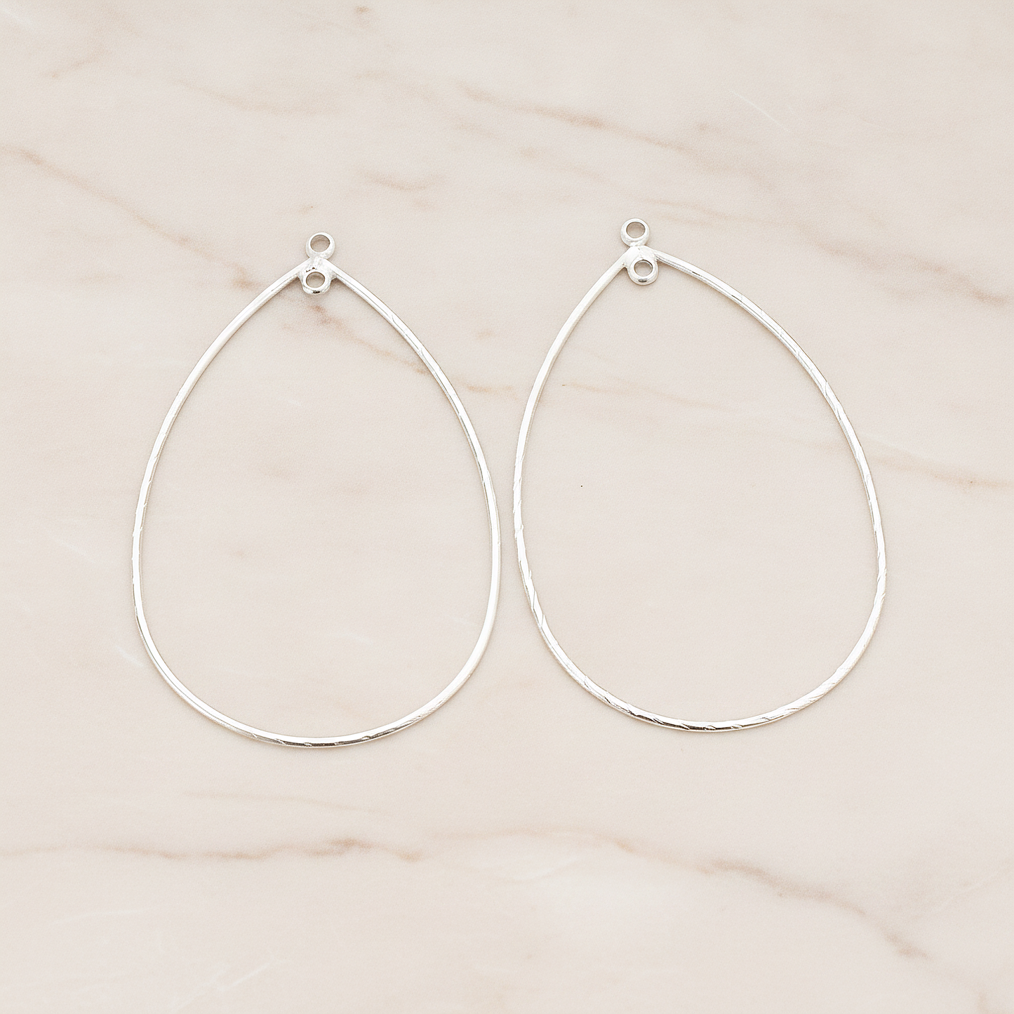 Small Rope Teardrop Pendant, 2 Pc on warm marble background (PD.521-01)