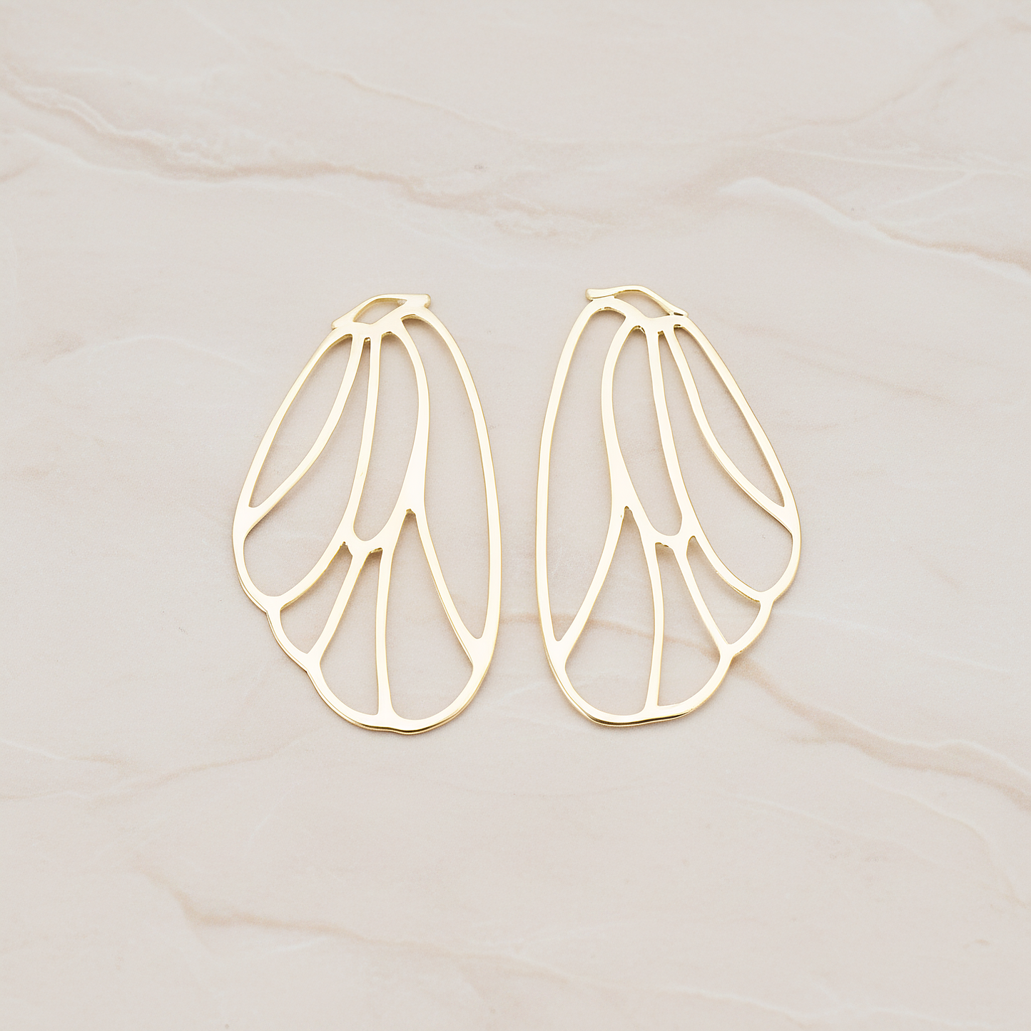 Angel Wing Pendant, 2 Pc on warm marble background (PD.595)