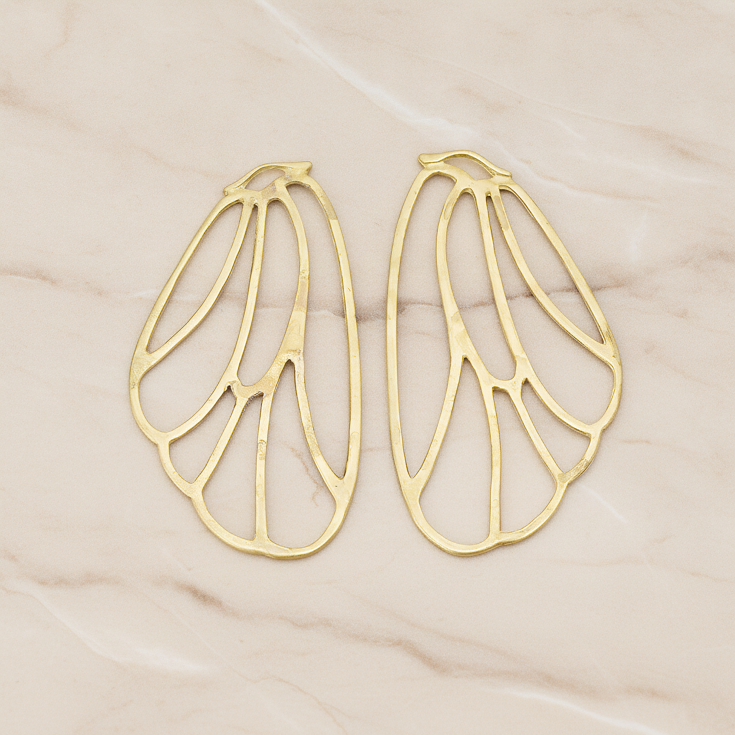Angel Wing Pendant, 2 Pc on warm marble background (PD.595)