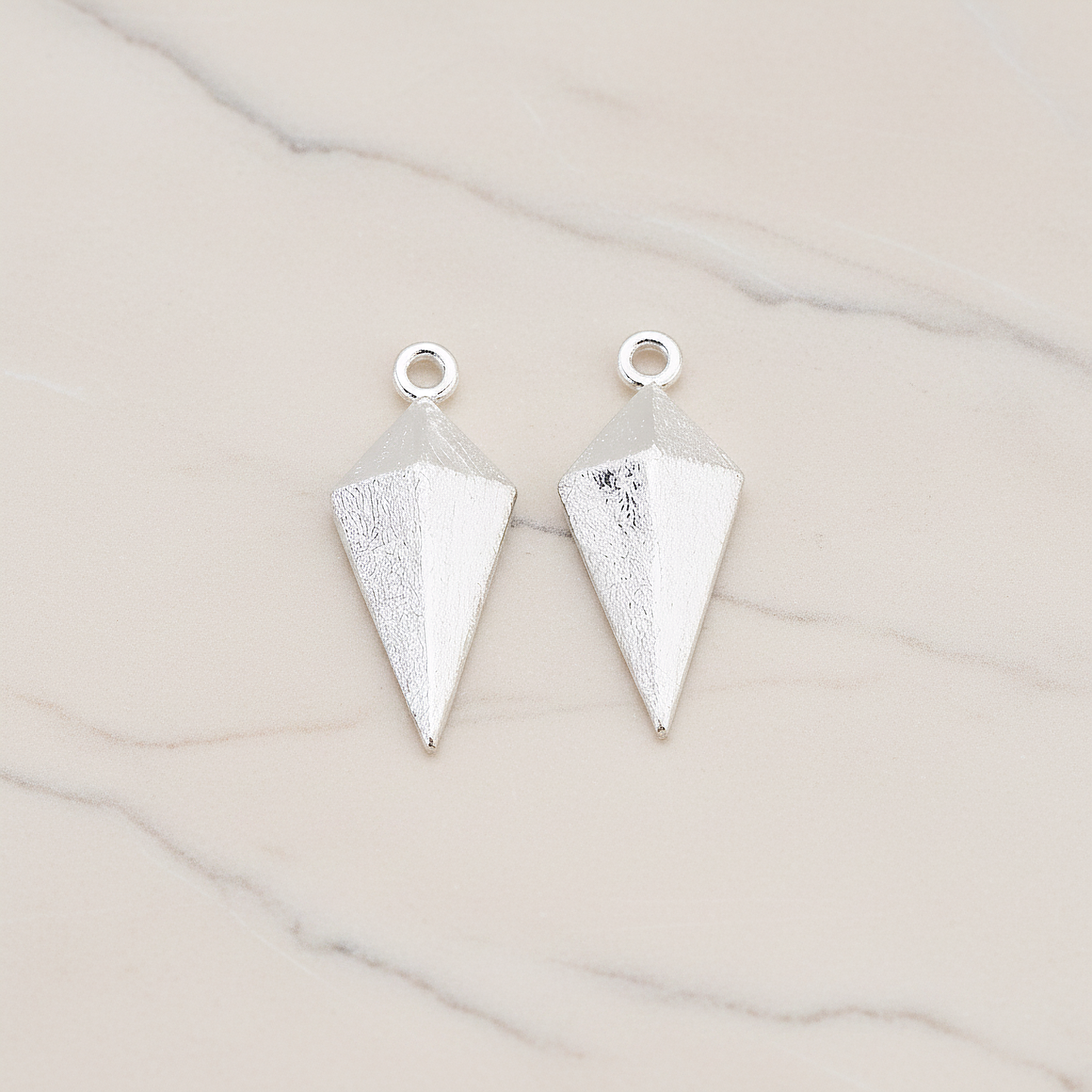 Brushed Rhombus Pendant, 2 Pc on warm marble background (PD.723)