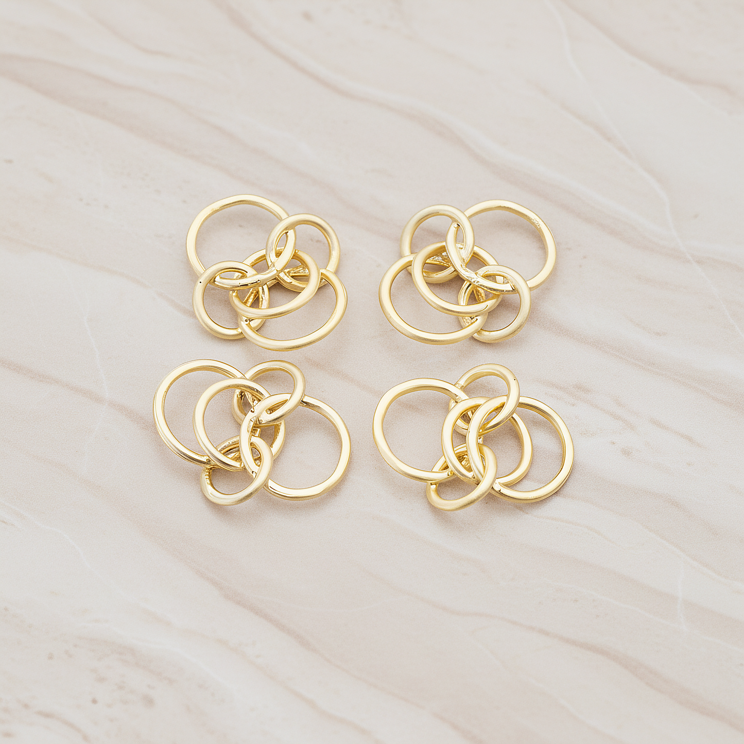 Multi Small Links Linked Pendant, 2 Pc on warm marble background (PD.765)