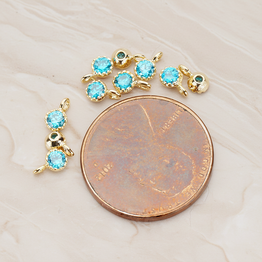 Cubic Zirconia Textured Framed Charm Pendant, 2 Pc on warm marble background (PD.780)